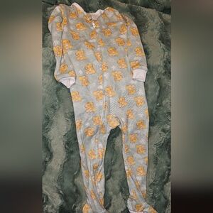 Disney Kids One Piece Footie - Green with Yellow Lion Print